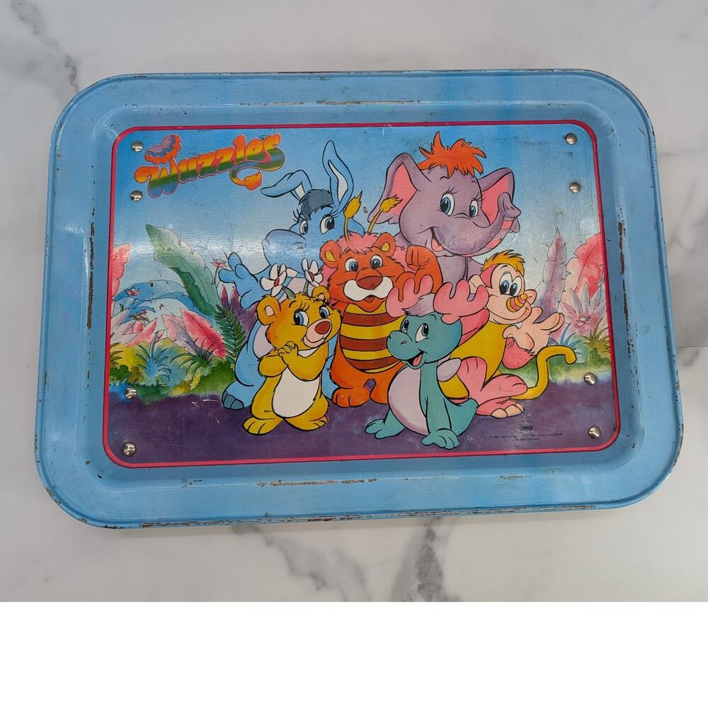 Vintage Wuzzles metal foldable tray 1985 Hasbro Made in USA 80s Disney